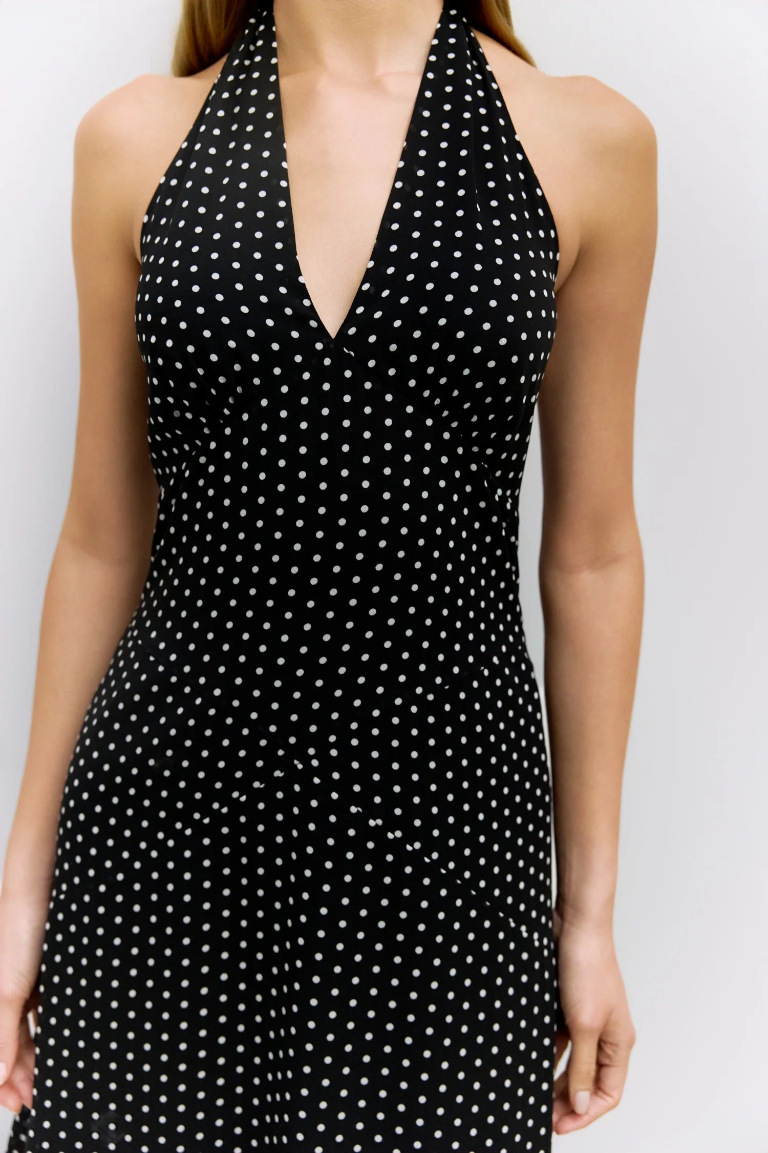 Angelina Polka Dot Halter Dress