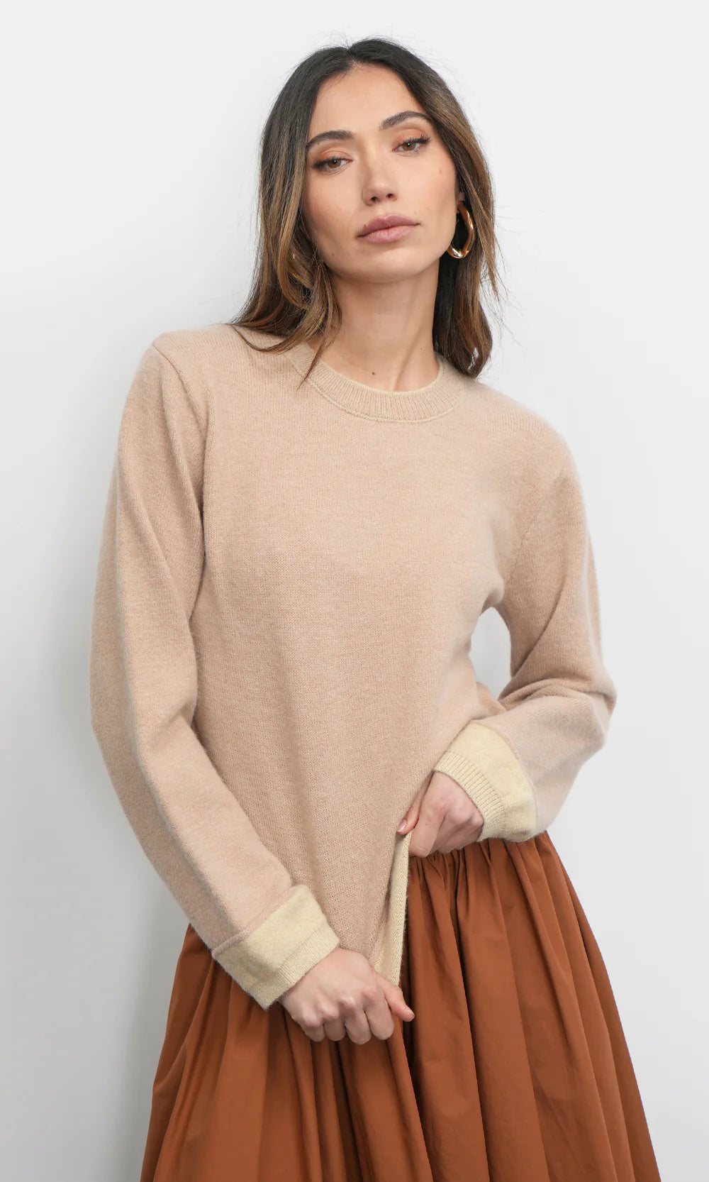 Greylin Dessi Cozy Pull Over Two Toned Sweater