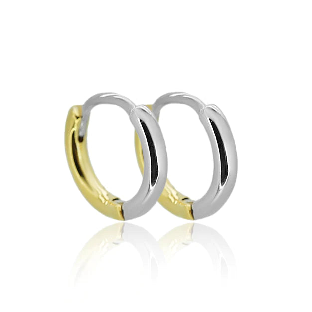 Kiara Two Tone Mini Hoop Earrings | Gold & Silver