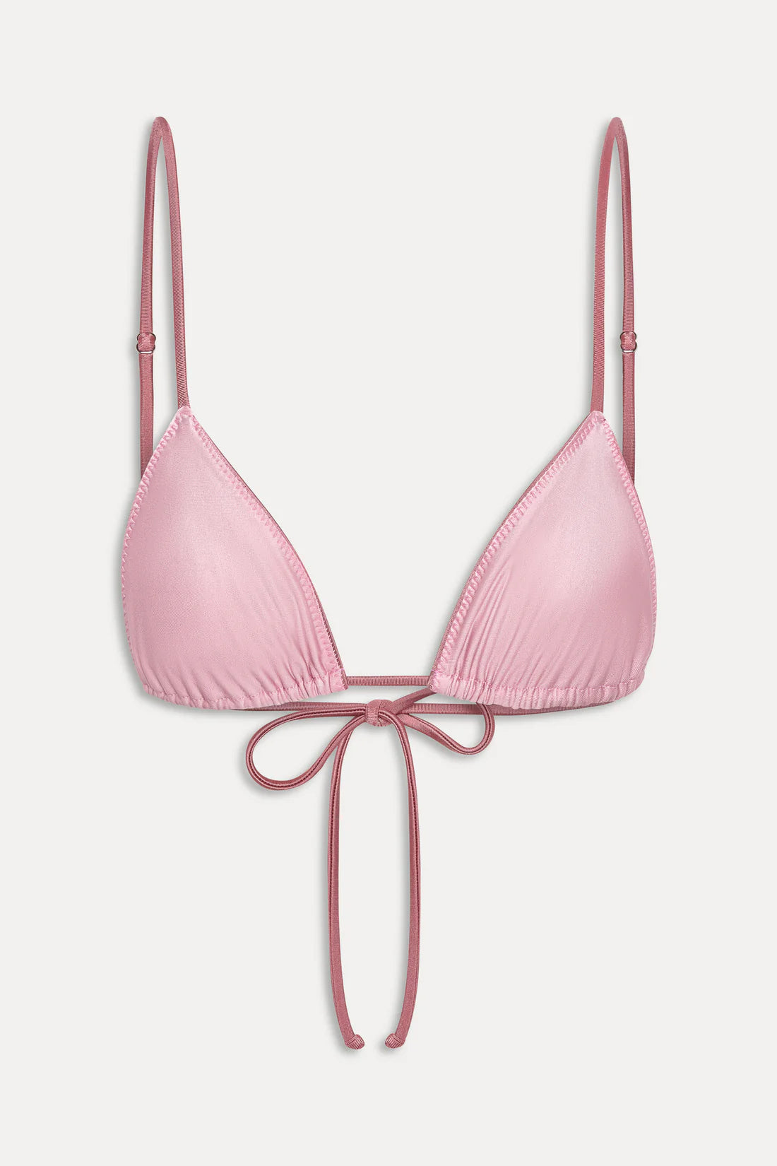 Frankies Bikinis Elena Satin Micro Bikini Top Sunset Pink