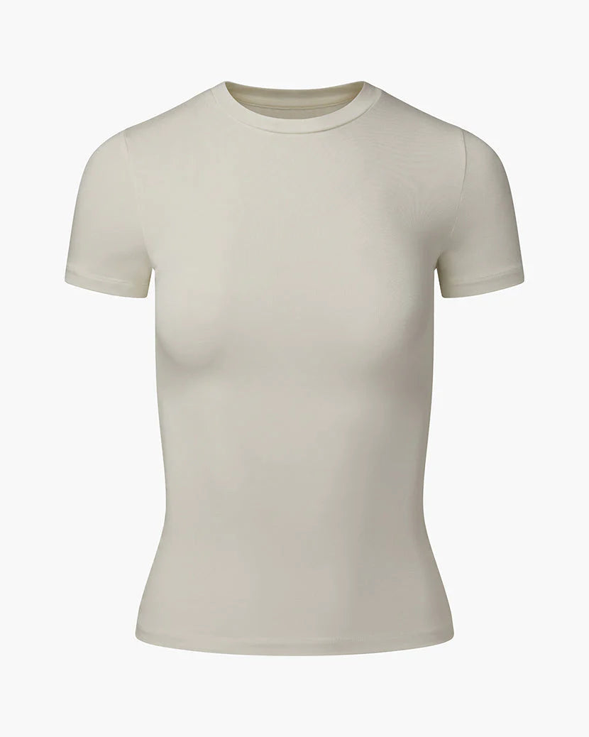 FINAL SALE WeWoreWhat | Fitted Crew Neck Top | White