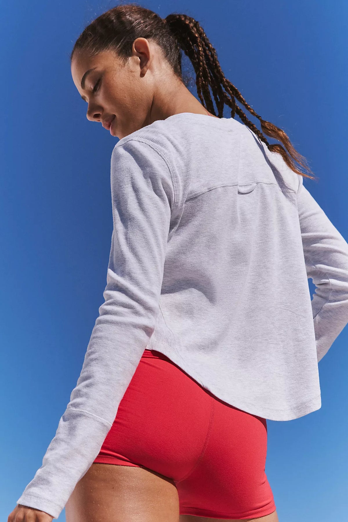 FP Movement Cool Down Crew Solid Top Heather Grey
