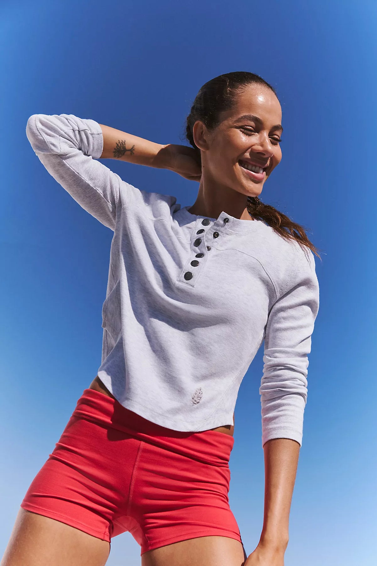 FP Movement Cool Down Crew Solid Top Heather Grey