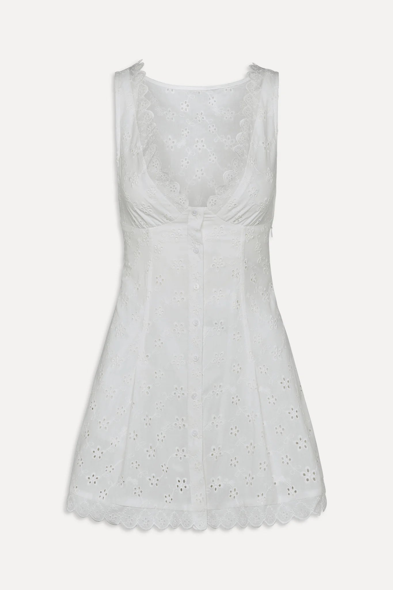 Bella Hadid Farm Eyelet Mini Dress