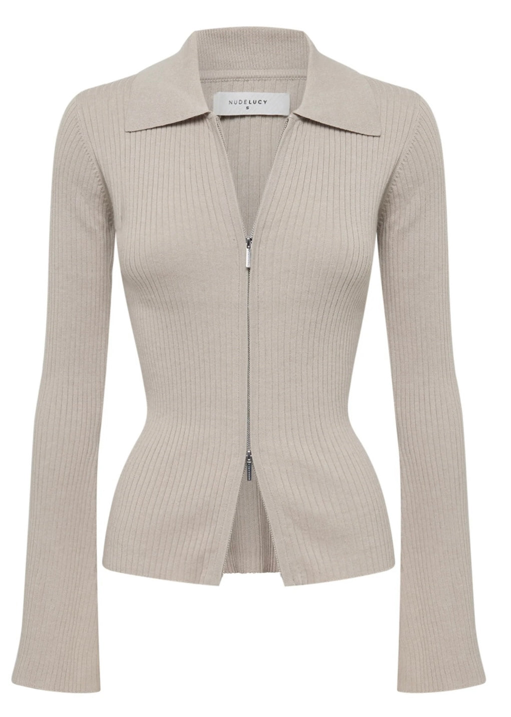 Betina Zip Front Knit Mink