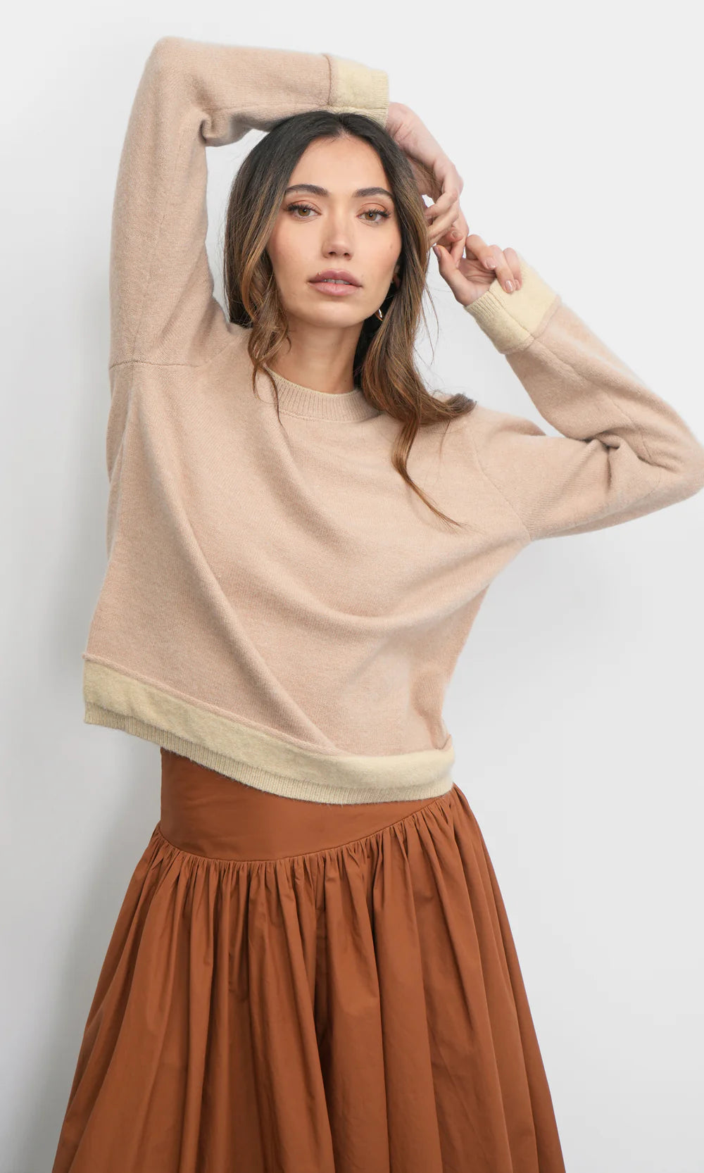 Greylin Dessi Cozy Pull Over Two Toned Sweater