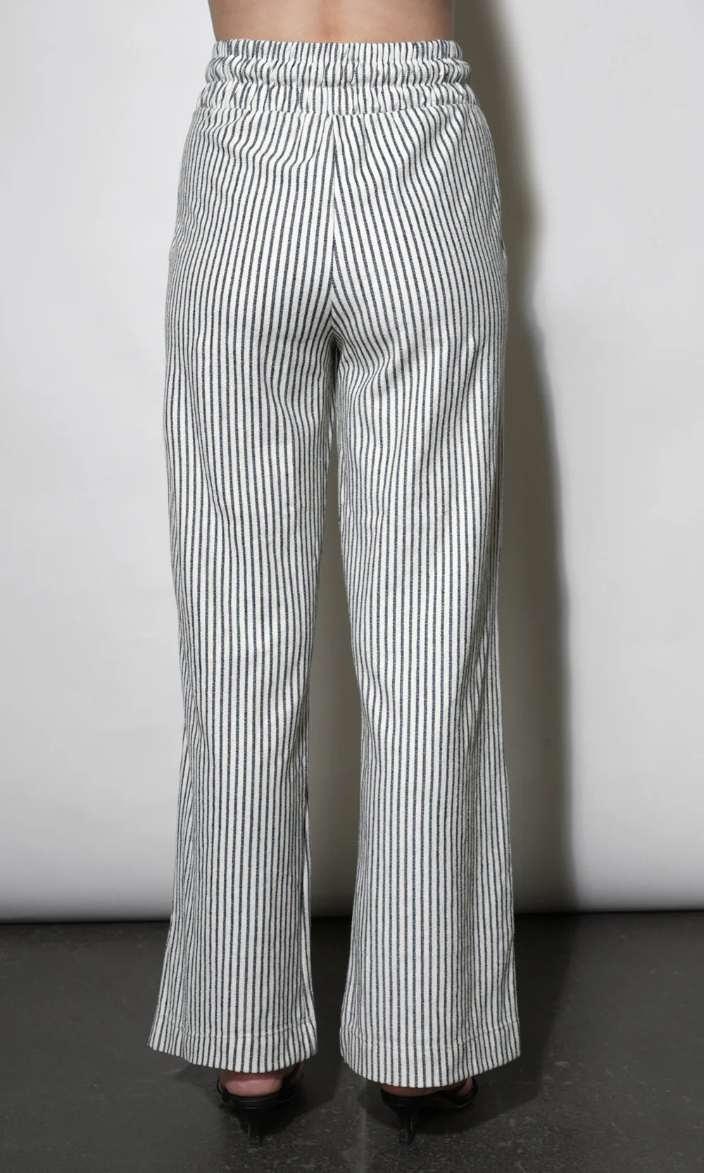 Greylin Isla Wide Leg Black & Ivory Knit Pull-up Pants
