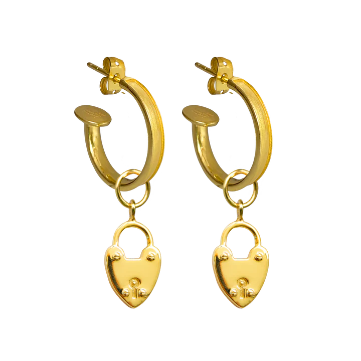 Heart Mini Hoops Gold