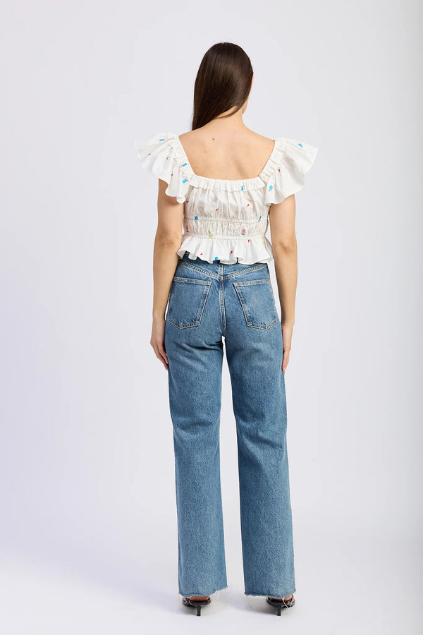 En Saison | Nellie Top | White Pink