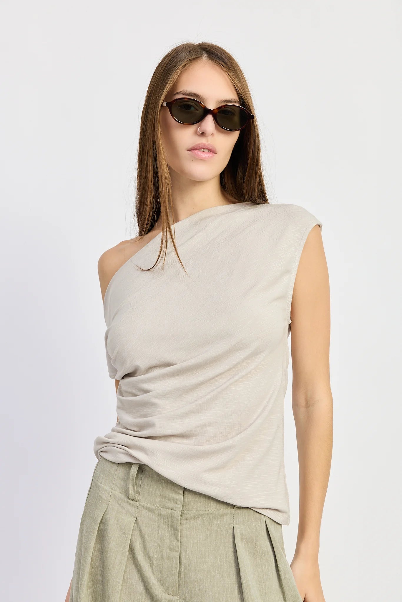 En Saison Paris Taupe Knit Top