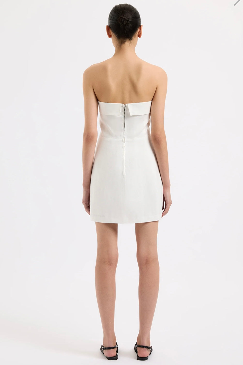 Lyra Linen Mini Dress | White