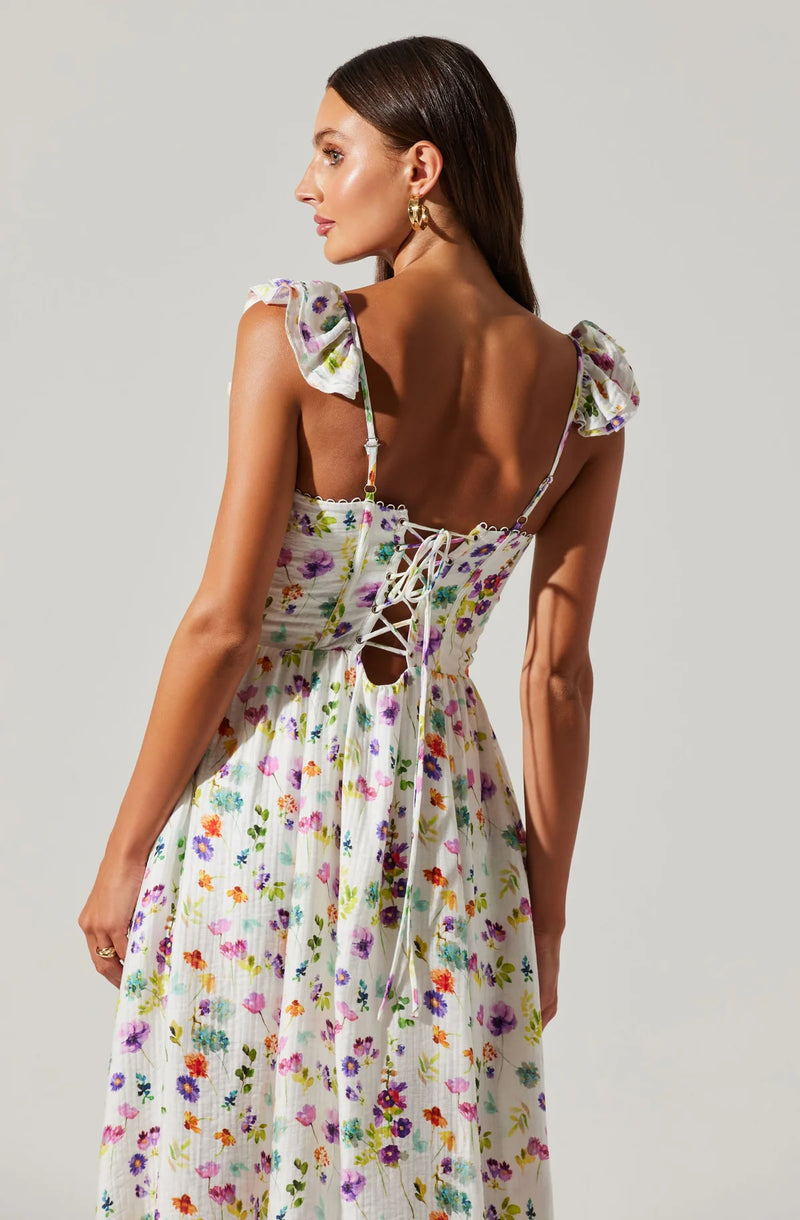 FINAL SALE ASTR the Label | Wedelia Dress | Cream Purple Floral