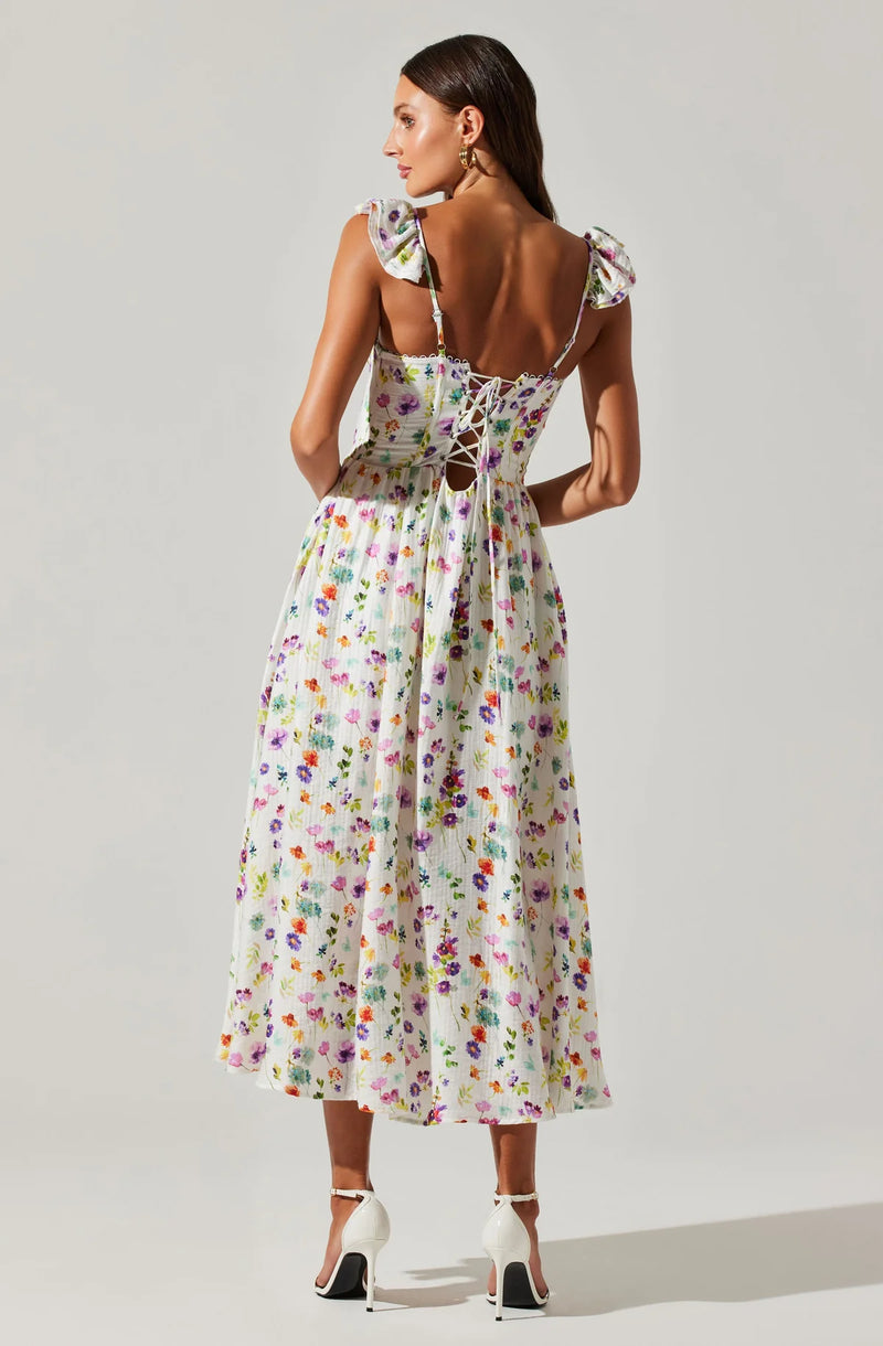 ASTR the Label | Wedelia Dress | Cream Purple Floral