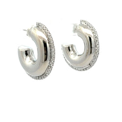 Ella Thick Hoop Rhinestone Earrings