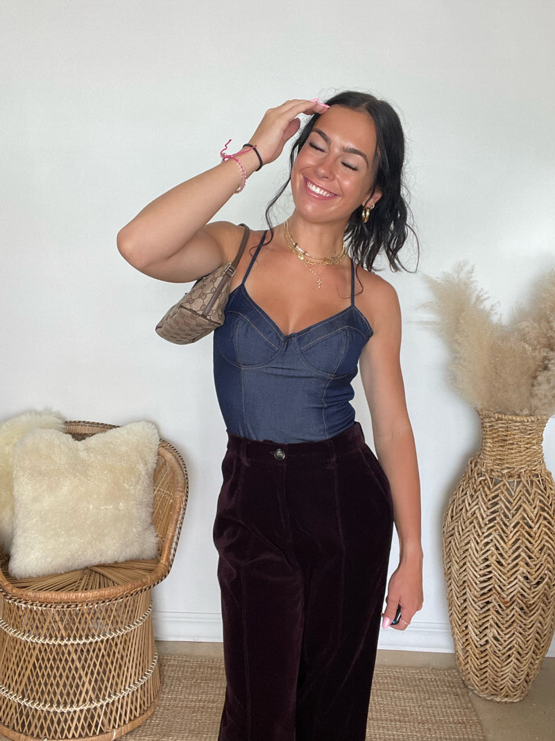 Zita Corduroy Wide Leg Pants | Aubergine FINAL SALE