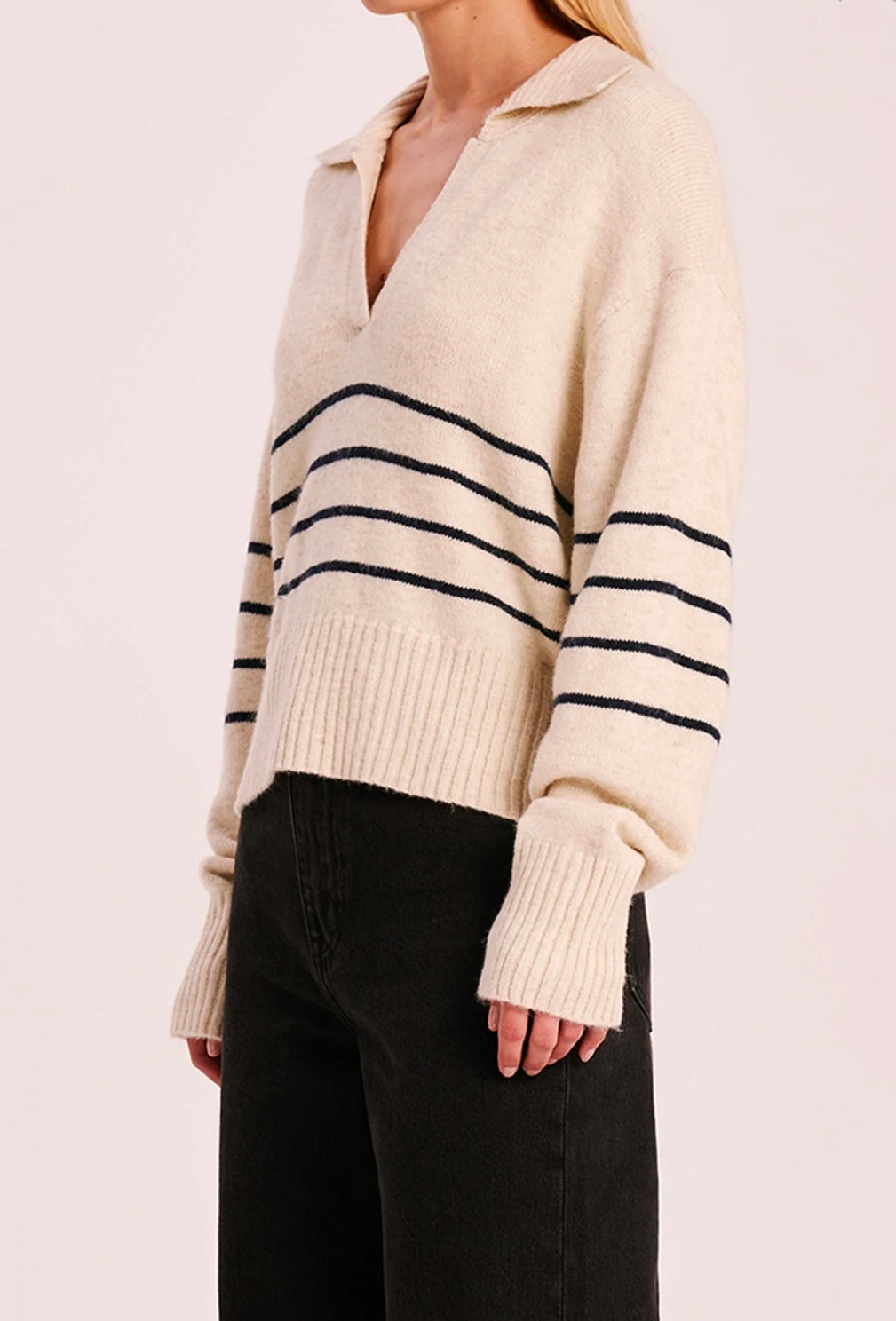 Logan Rugby Knit Cloud Stripe