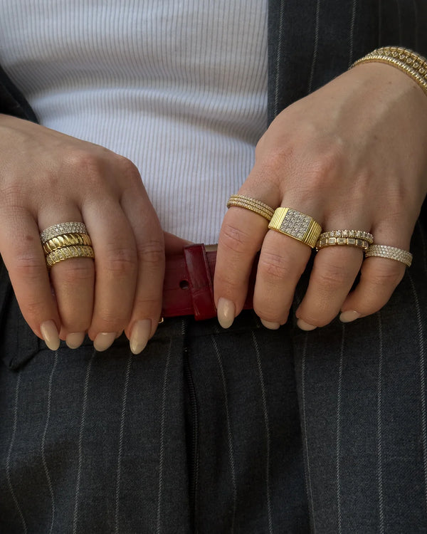 LUV AJ | The Pave Sqaure Signet Ring