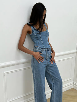 WeWoreWhat | Denim Scoop Corset