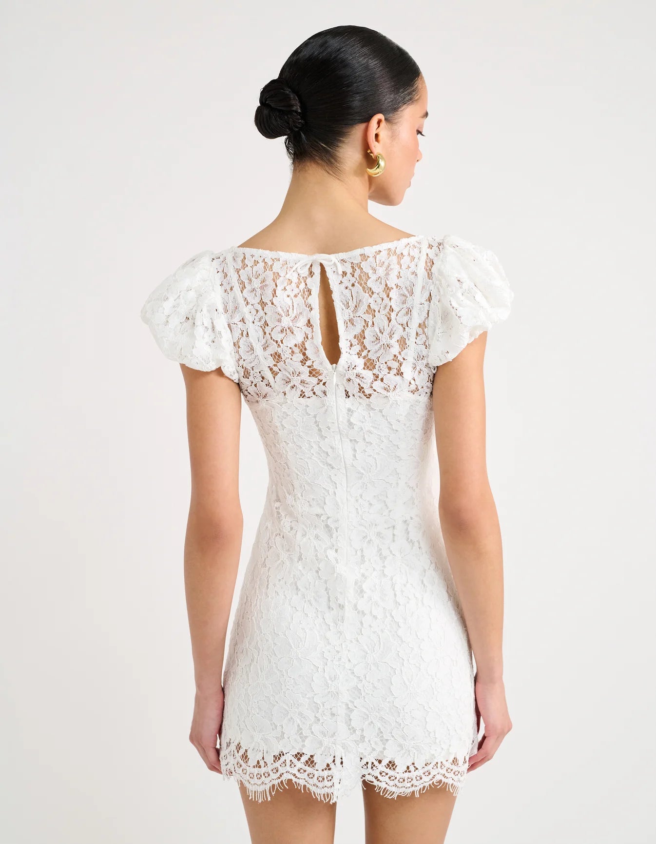 Rumored Kisslock Mini Dress White