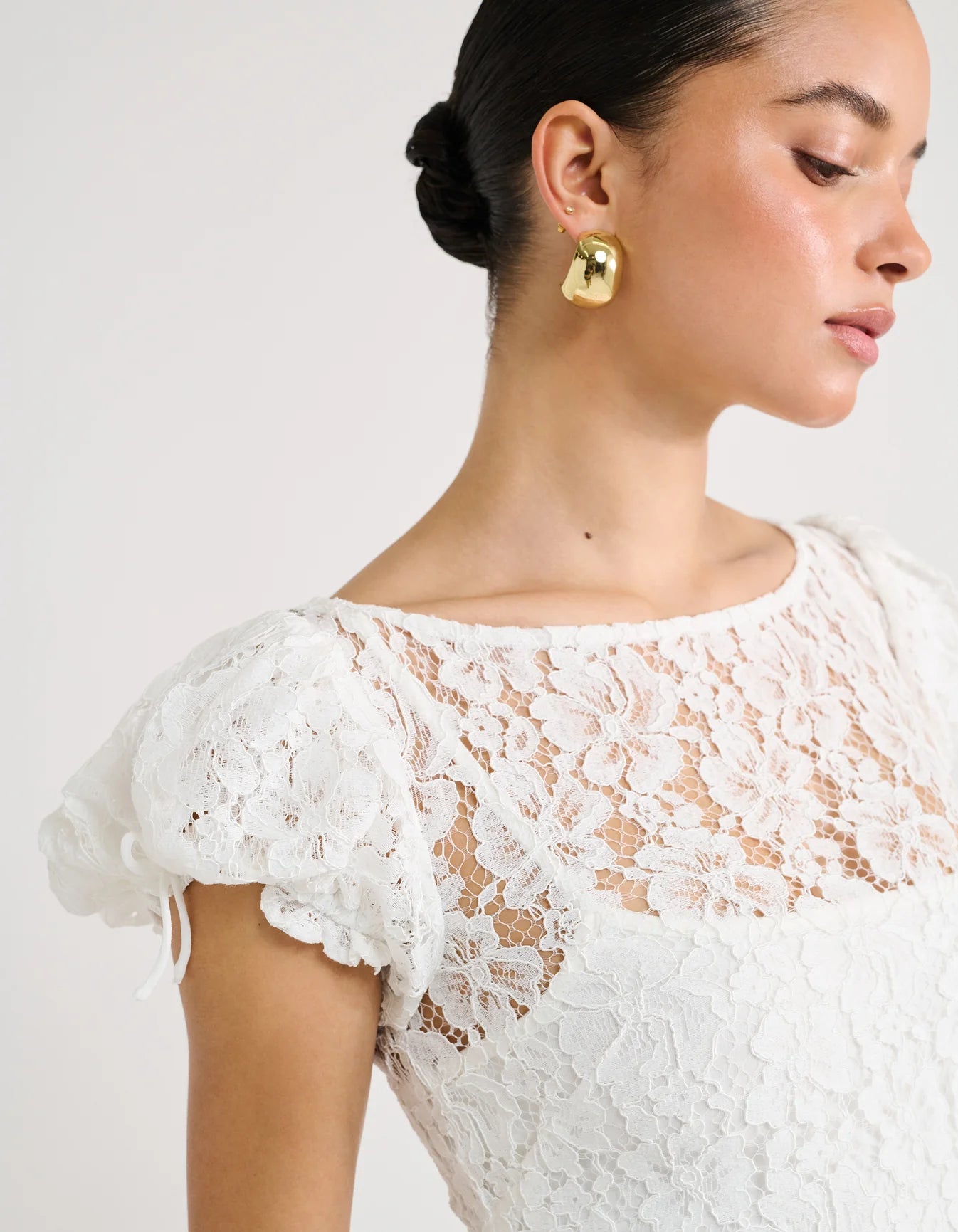 Rumored Kisslock Mini Dress White