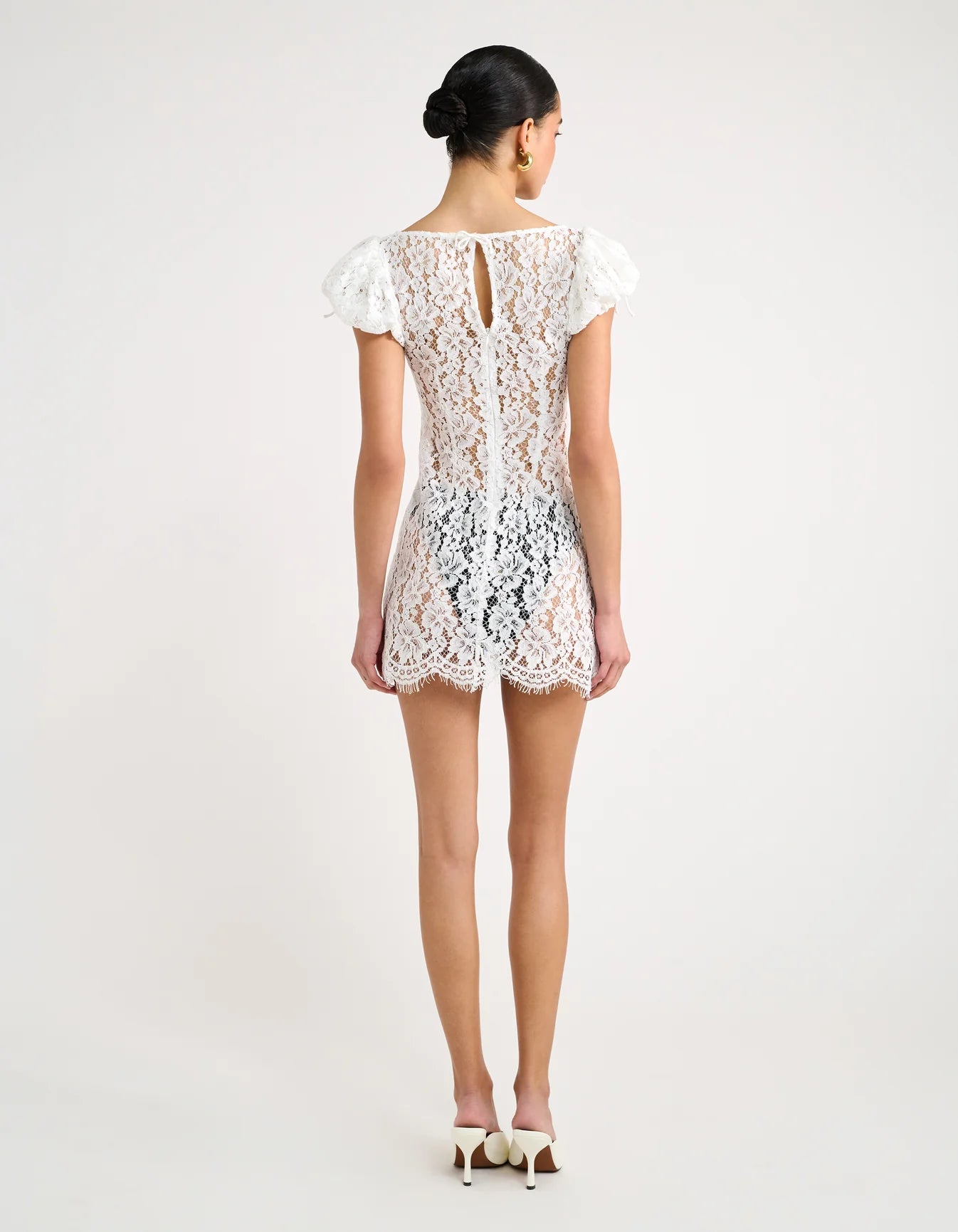Rumored Kisslock Mini Dress White