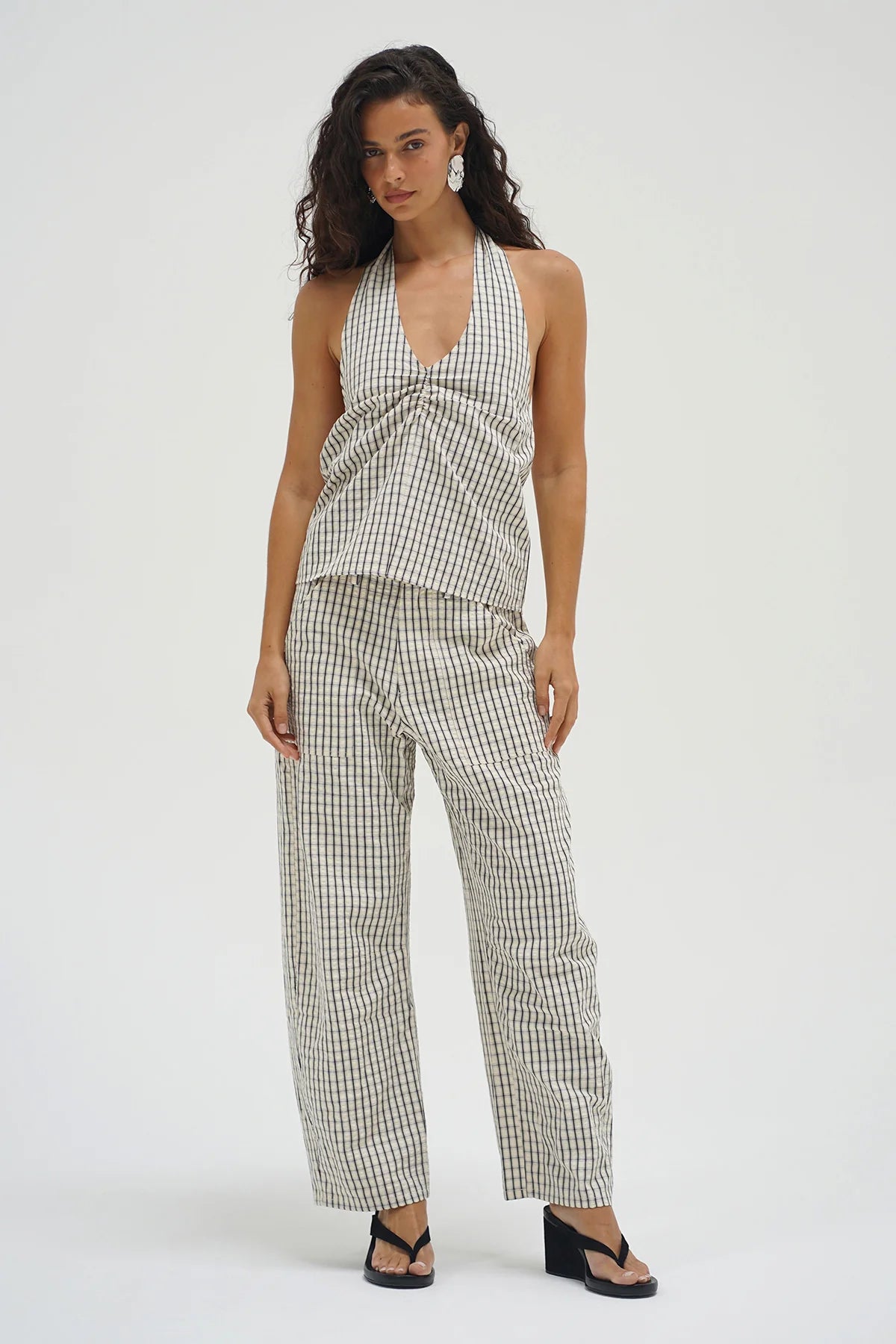 Cora Plaid Halter Top