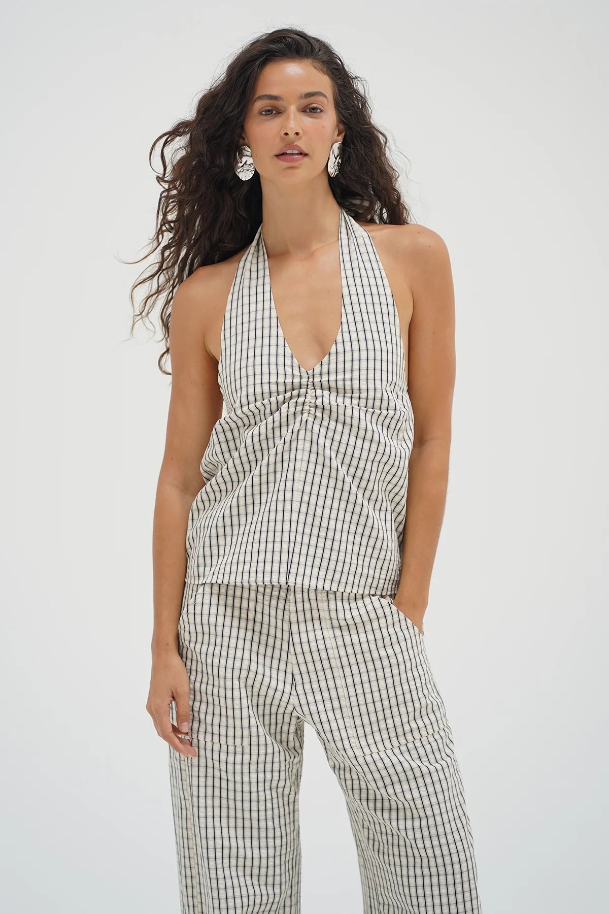 Cora Plaid Halter Top