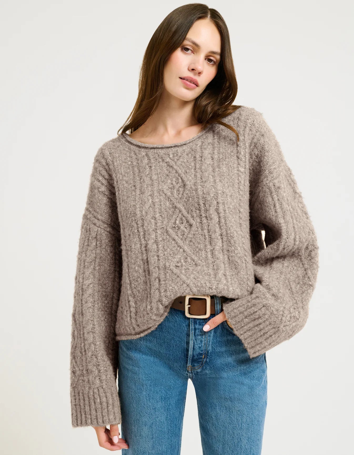 Rumored Lodge Sweater Portobello Beige | Sweaters | Coco Kimono Boutique