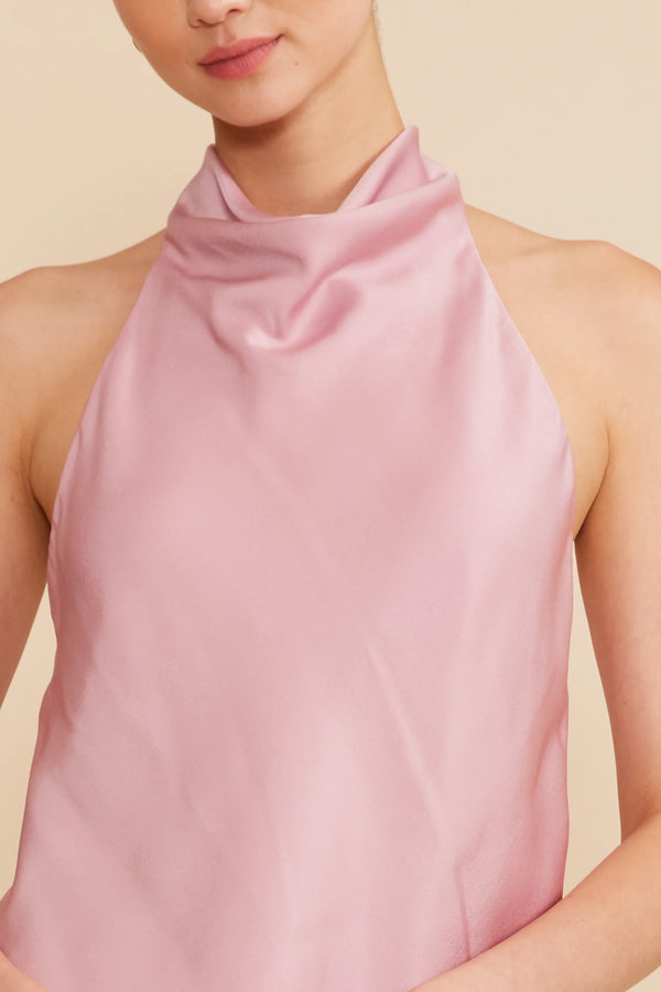 Bowie Cowl Neck Top | Rose Pink