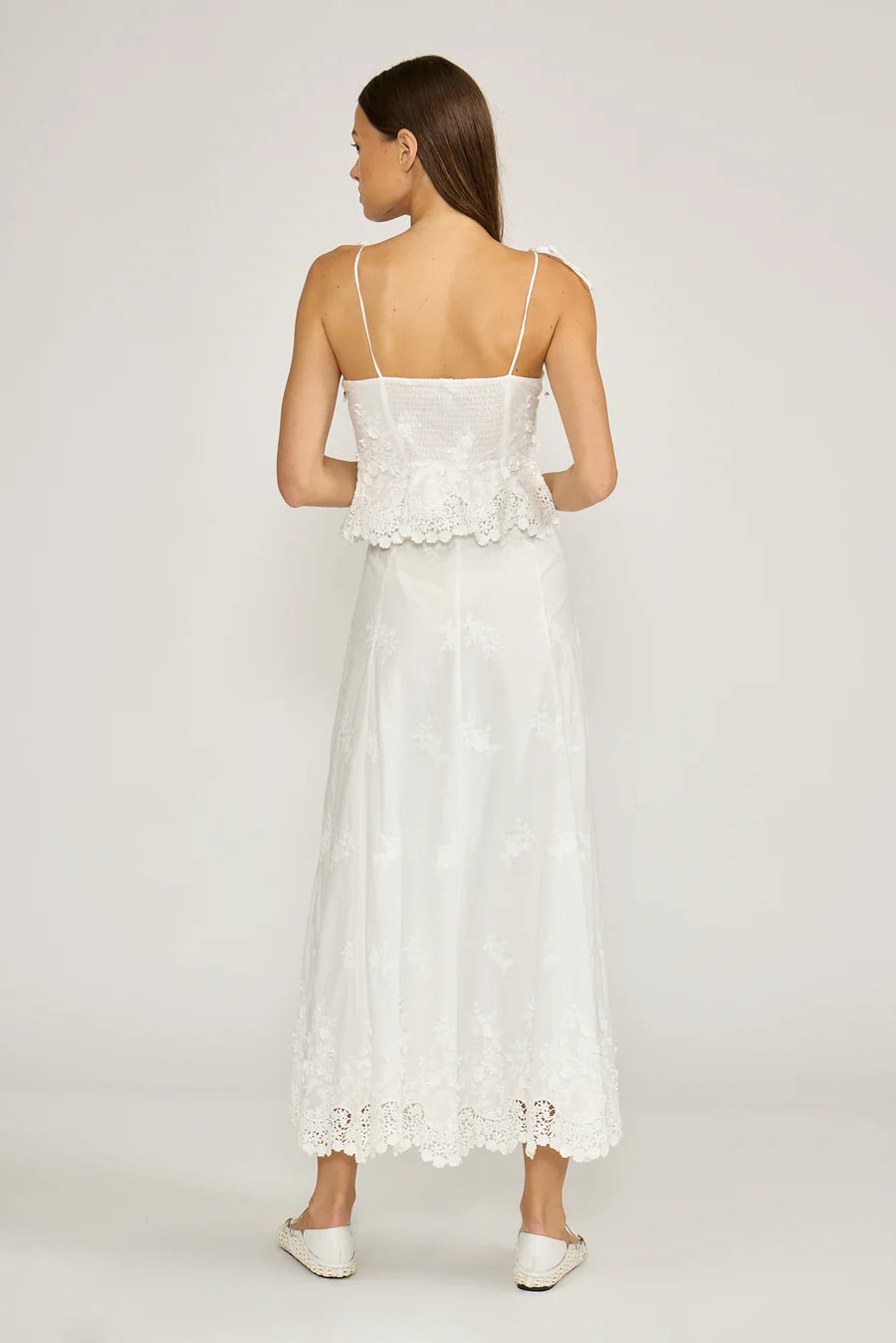 Jolene White Eyelet Skirt