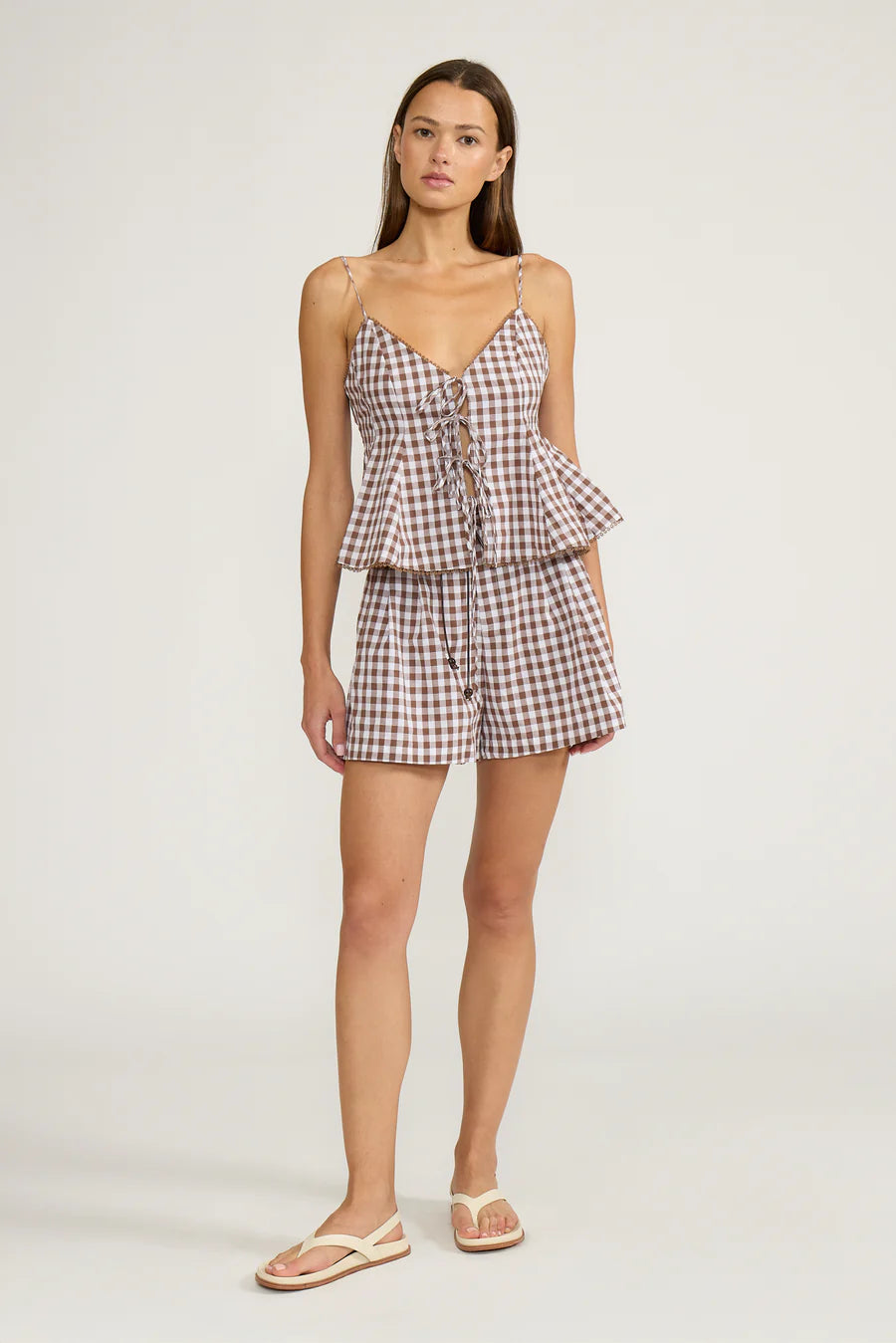 Holly Brown Gingham Tank Top