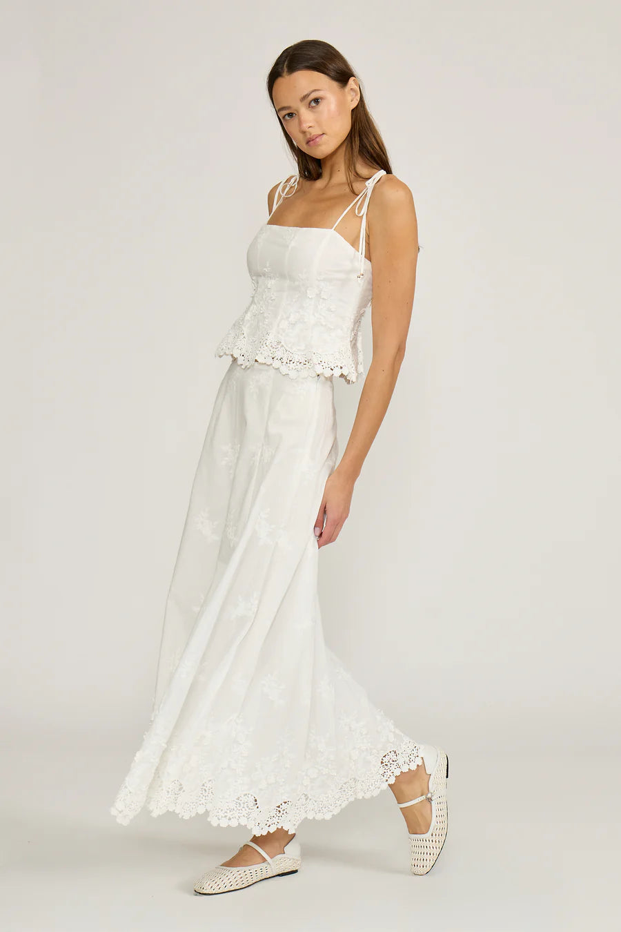 Jolene White Eyelet Skirt