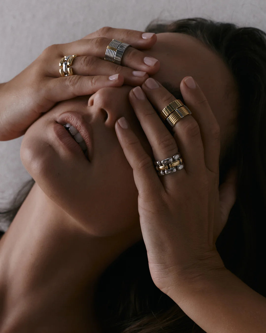 LUV AJ The Luna Bezel Ring Set