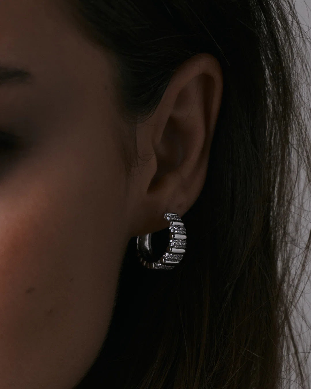 The Pave Marbella Ridged Hoop