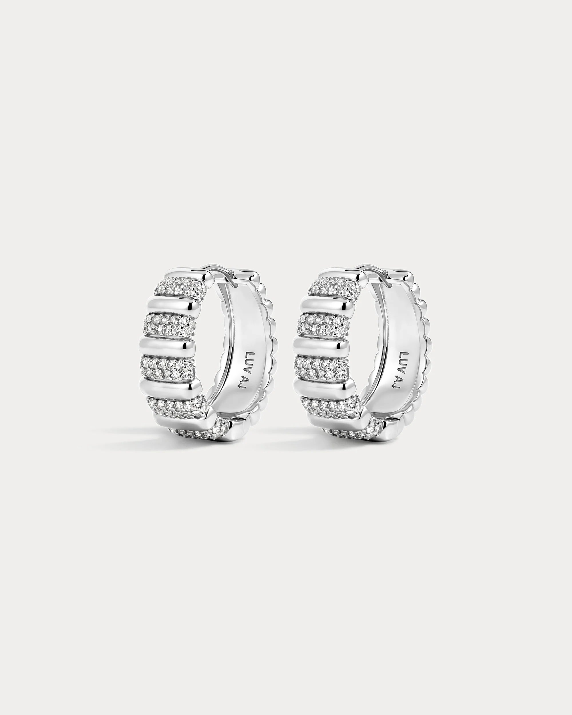 The Pave Marbella Ridged Hoop