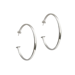 Mountain and Moon | Meesha Hoops Silver