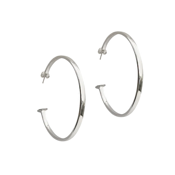 Mountain and Moon | Meesha Hoops Silver