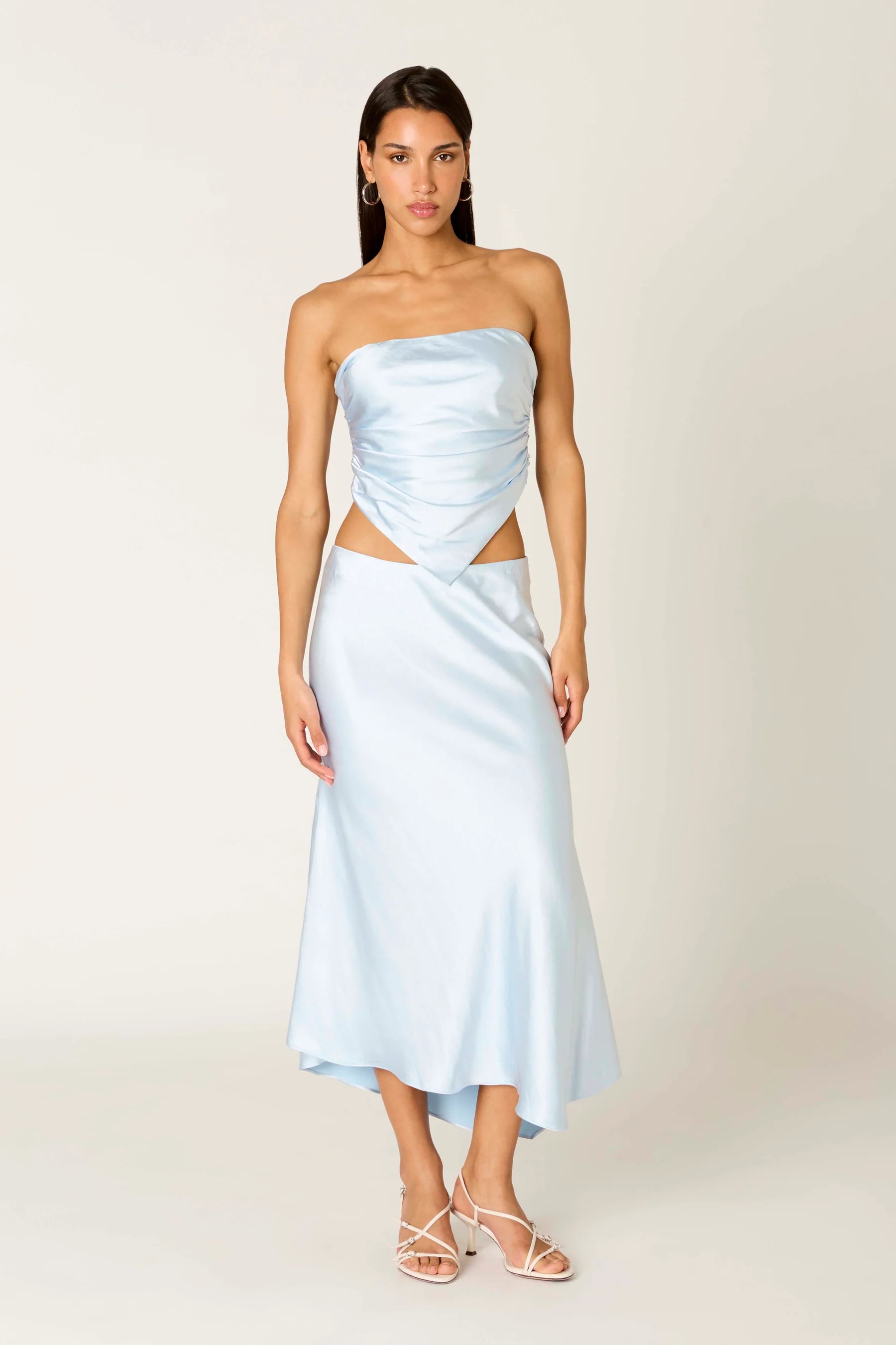 NIA Giacomo Strapless Top Sky