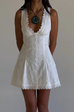 Frankies Bikinis | BELLA HADID Farm Eyelet Mini Dress