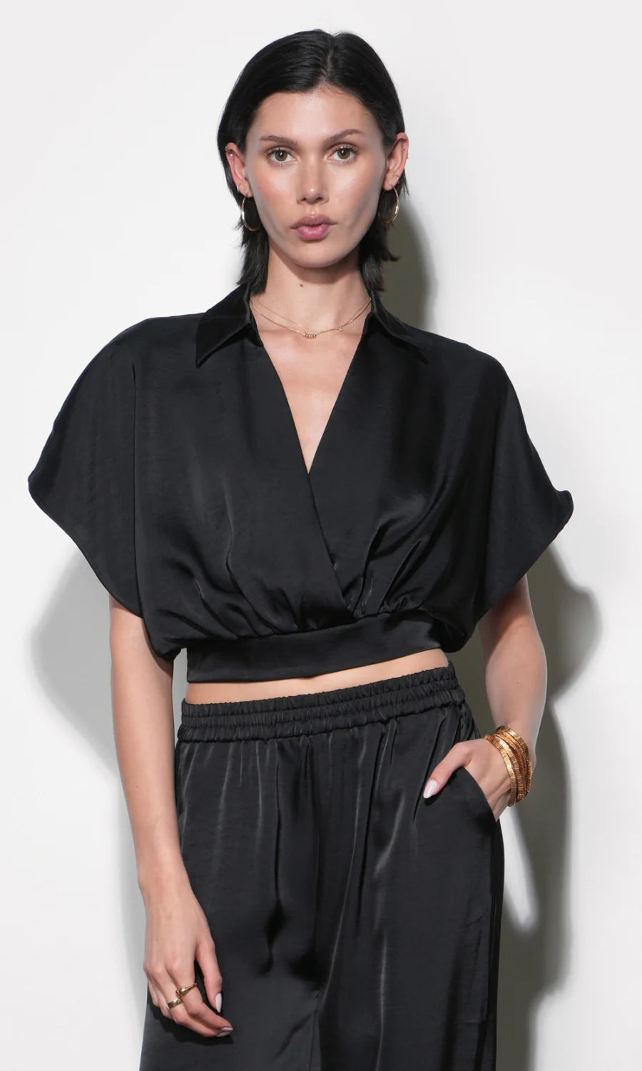 Greylin Nisa Black Dolman Sleeve Top 