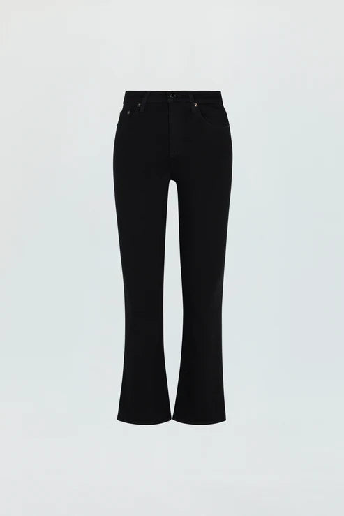 Lennon High Rise Cropped Bootcut Jeans Noir
