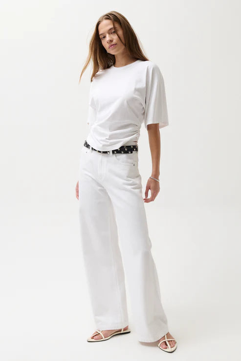 Pistola Jaydn Low Slung Palazzo Jeans White