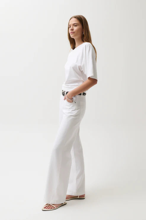 Pistola Jaydn Low Slung Palazzo Jeans White