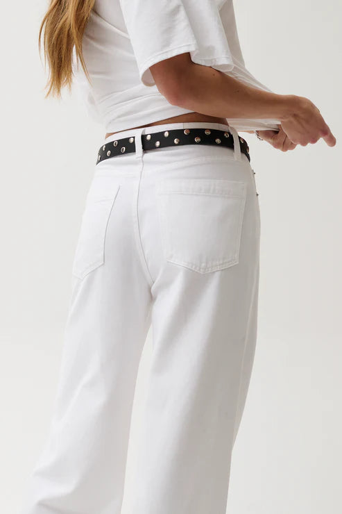 Pistola Jaydn Low Slung Palazzo Jeans White