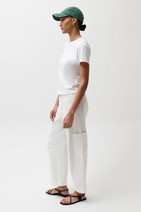 Pistola Sabrina White Curved Utility Pants
