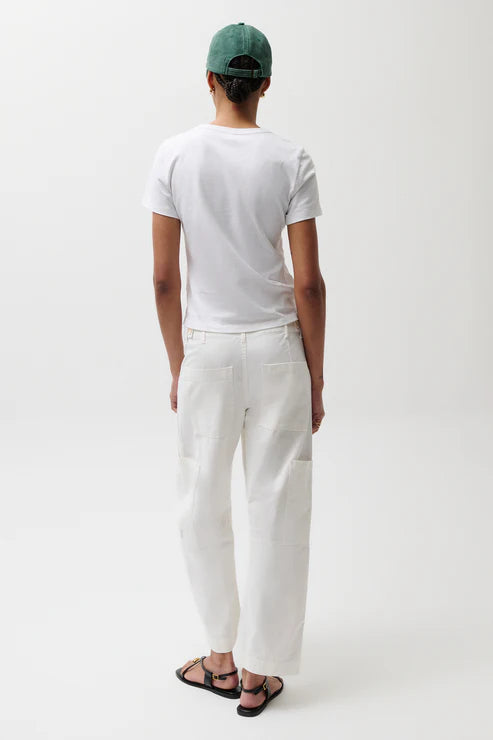 Pistola Sabrina White Curved Utility Pants