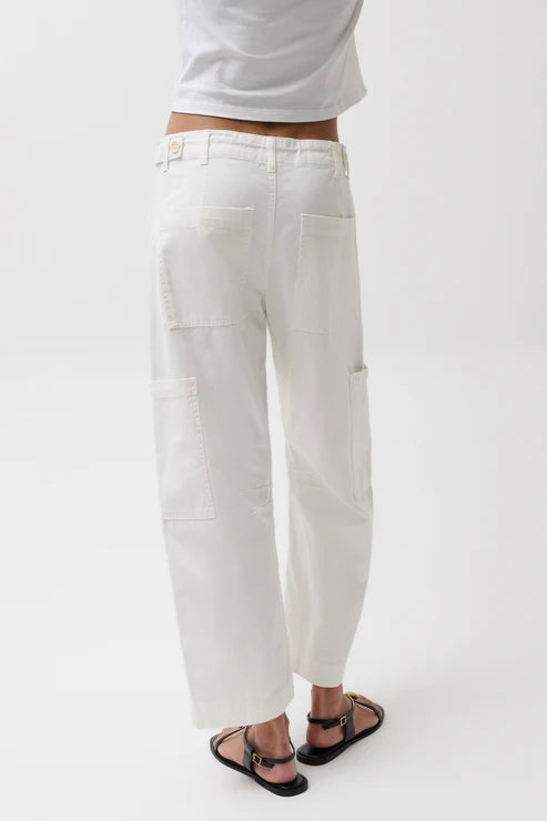 Pistola Sabrina White Curved Utility Pants