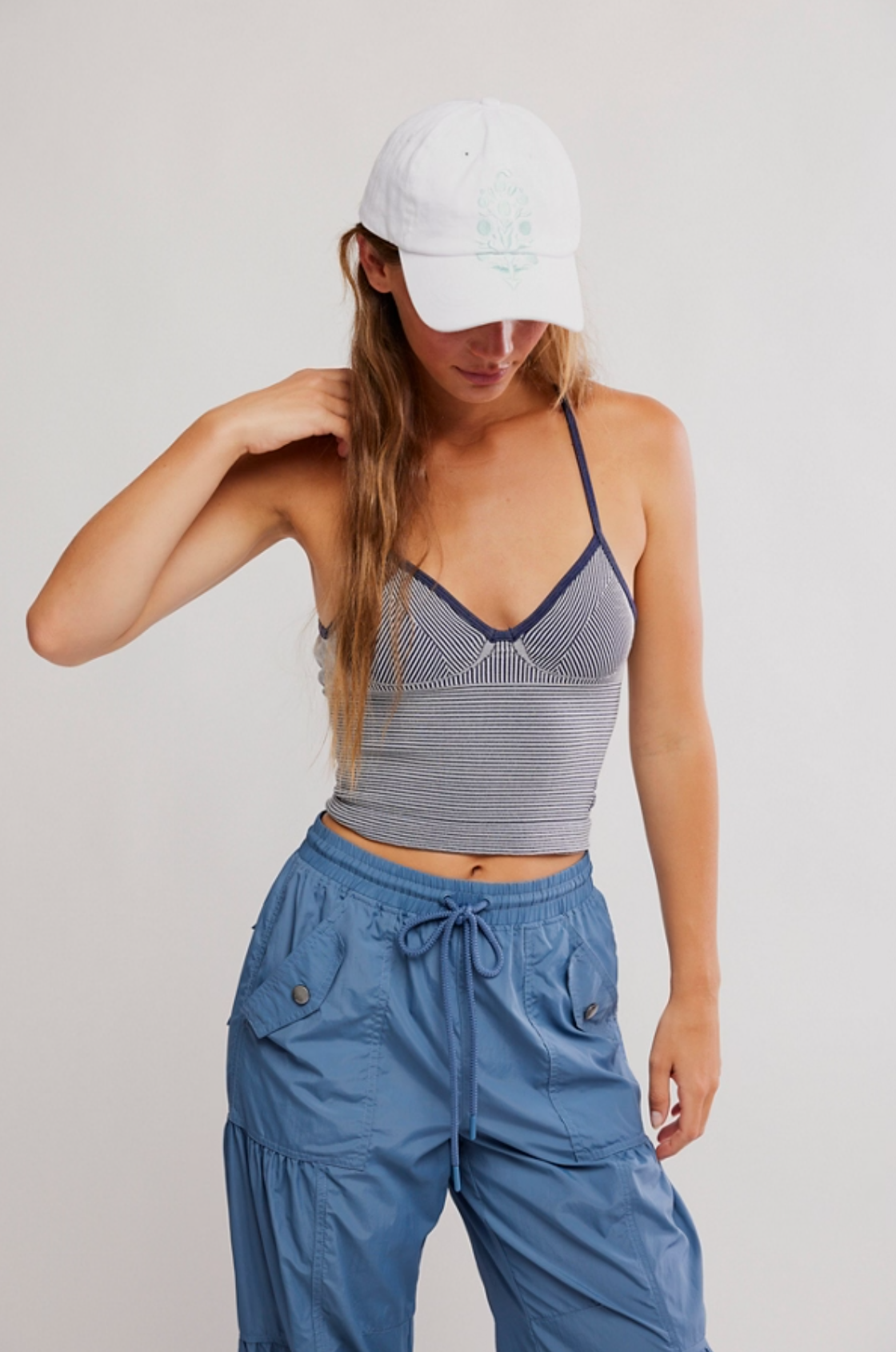 FP Movement Perfectly Pleated Plunge Top Midnight Navy