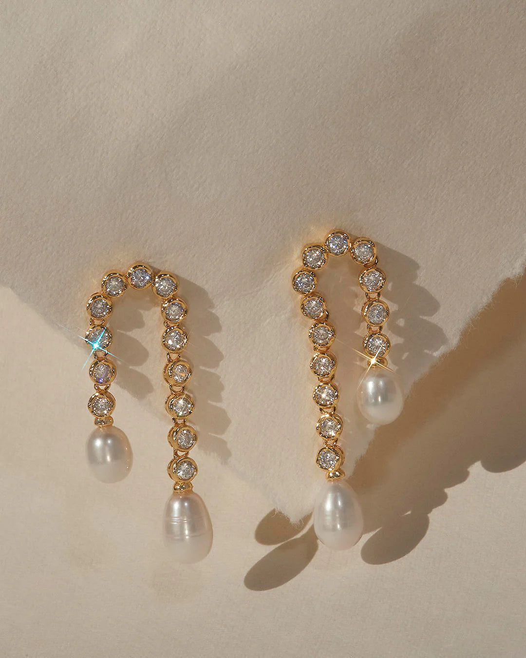 Pave Pearl U Studs