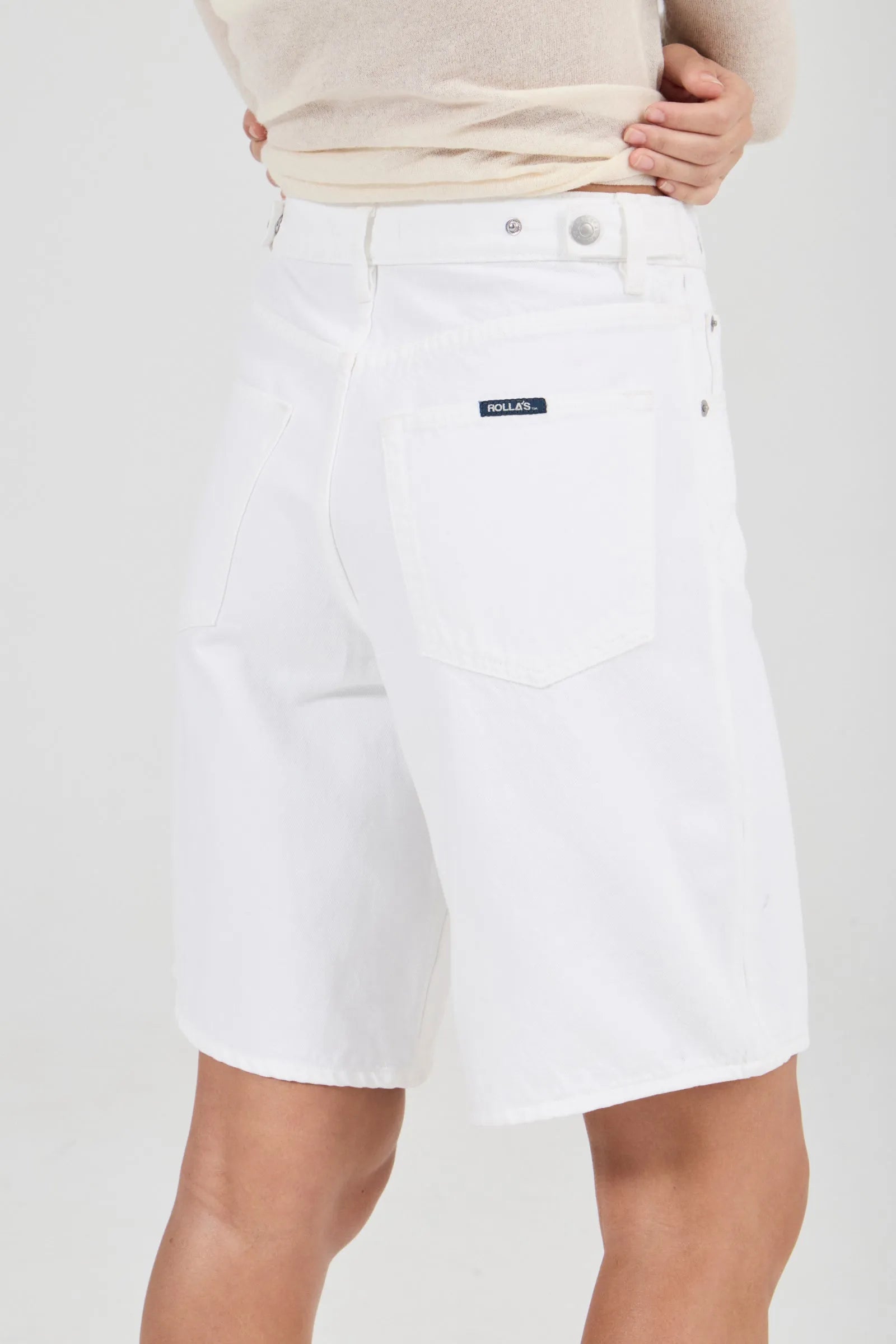 Rolla's Charlotte White Denim Culotte Shorts